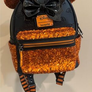 Loungefly Sequin Backpack - Orange and Black
